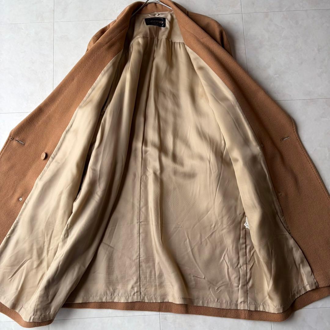 カシミヤ100% CASA DORRA カサドーラ ダブルコート キャメル L