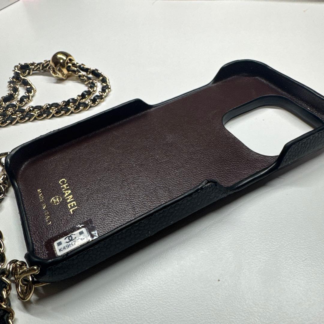 【専用】CHANELキャビアスキンレザー iPhone15proケース