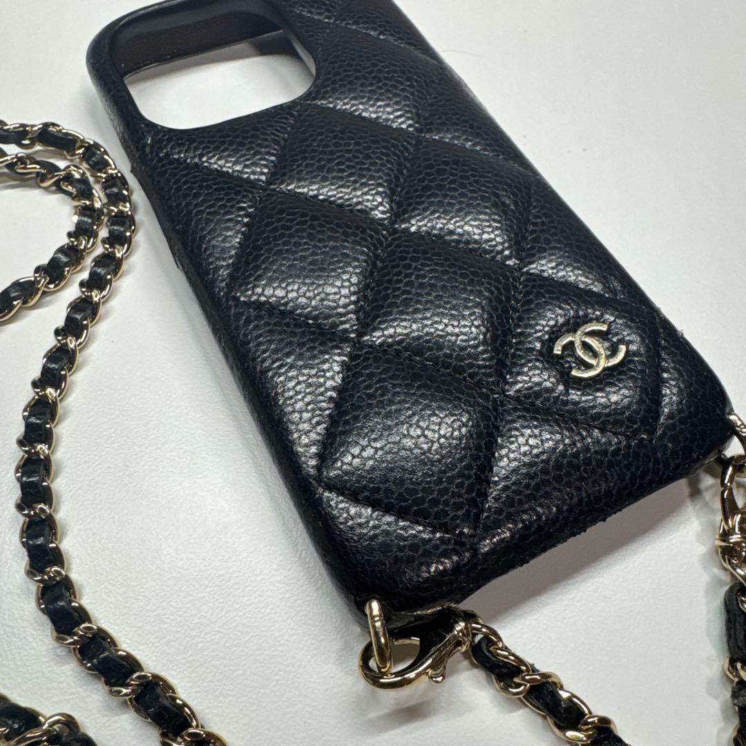 【専用】CHANELキャビアスキンレザー iPhone15proケース