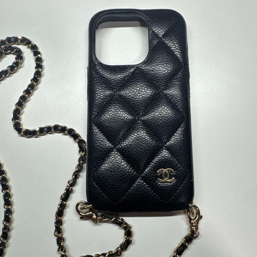 【専用】CHANELキャビアスキンレザー iPhone15proケース