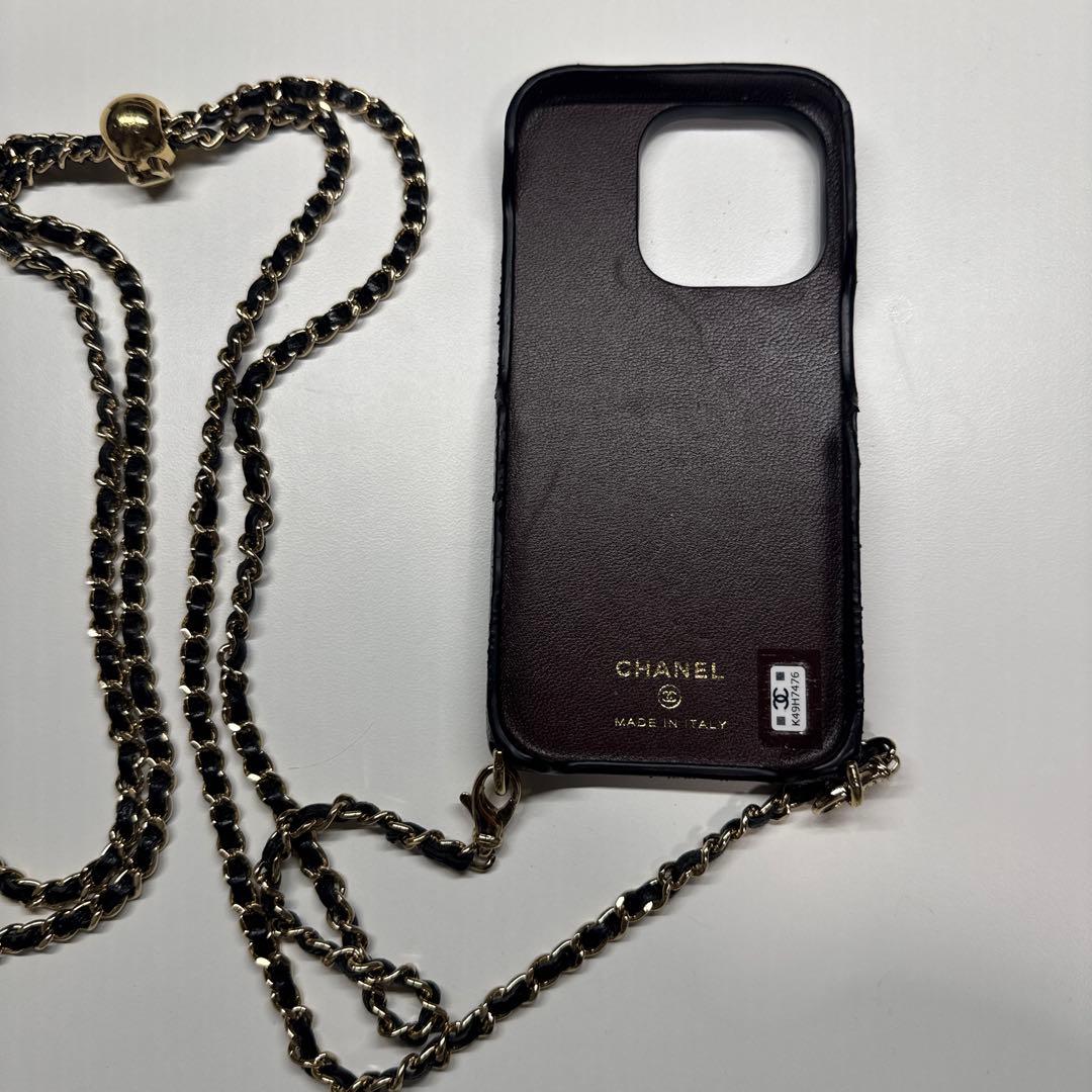 【専用】CHANELキャビアスキンレザー iPhone15proケース