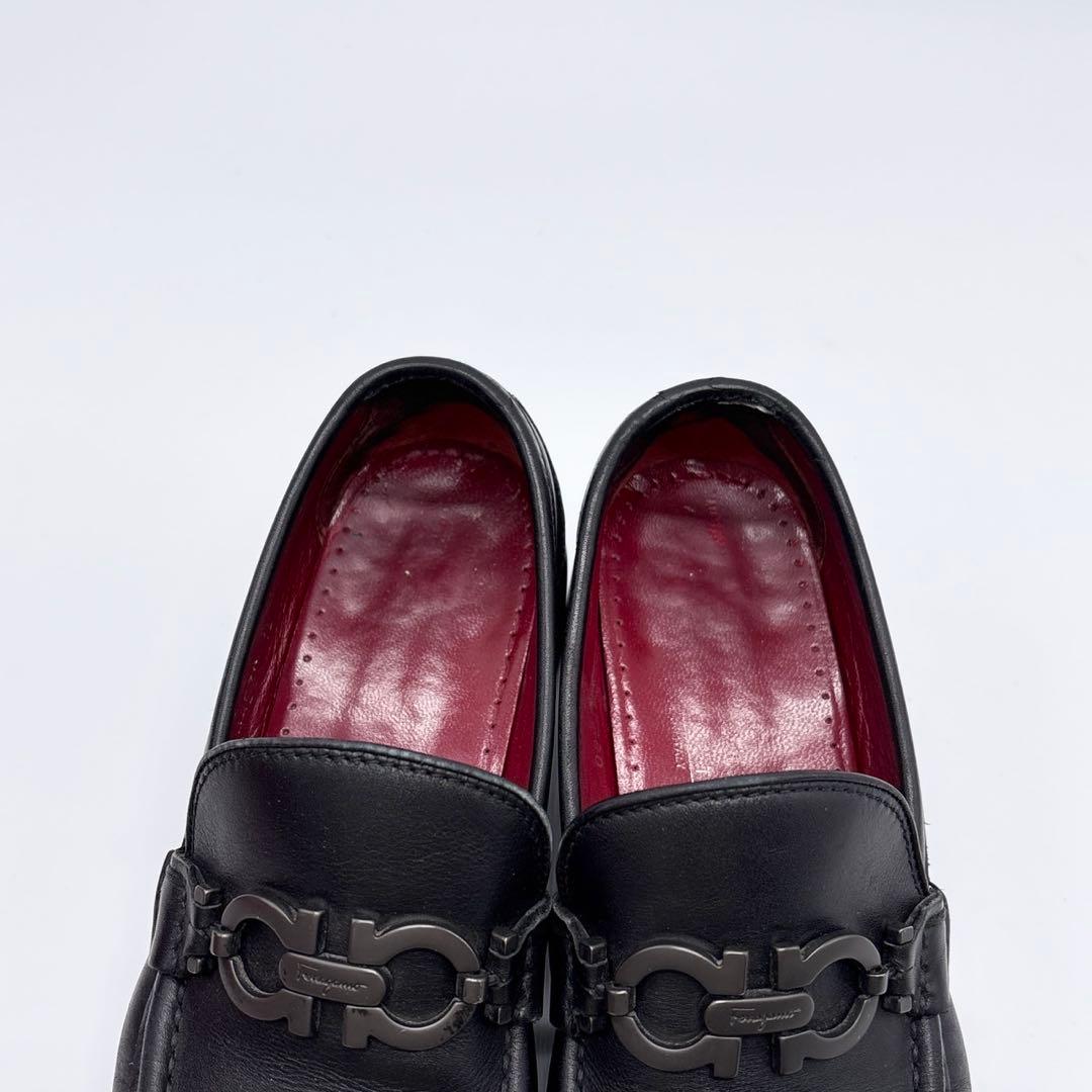 Ferragamo フェラガモ ガンチーニ ヒールローファー ブラック