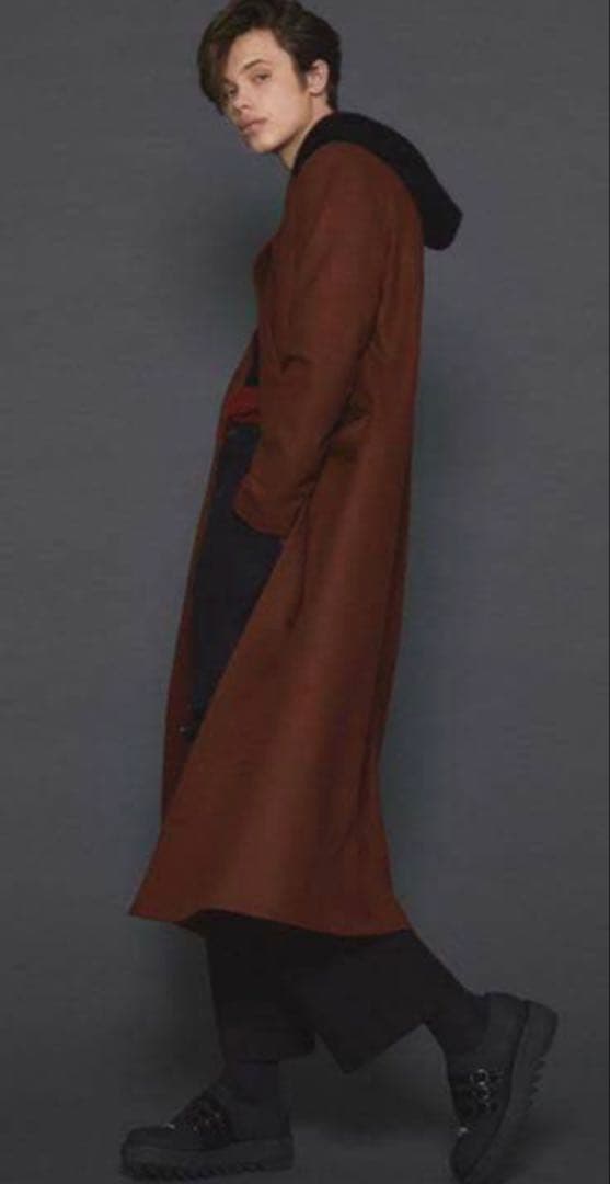 [19AW] シャリーフ　ウールロングチェスターコート　ダークオレンジ　サイズ2