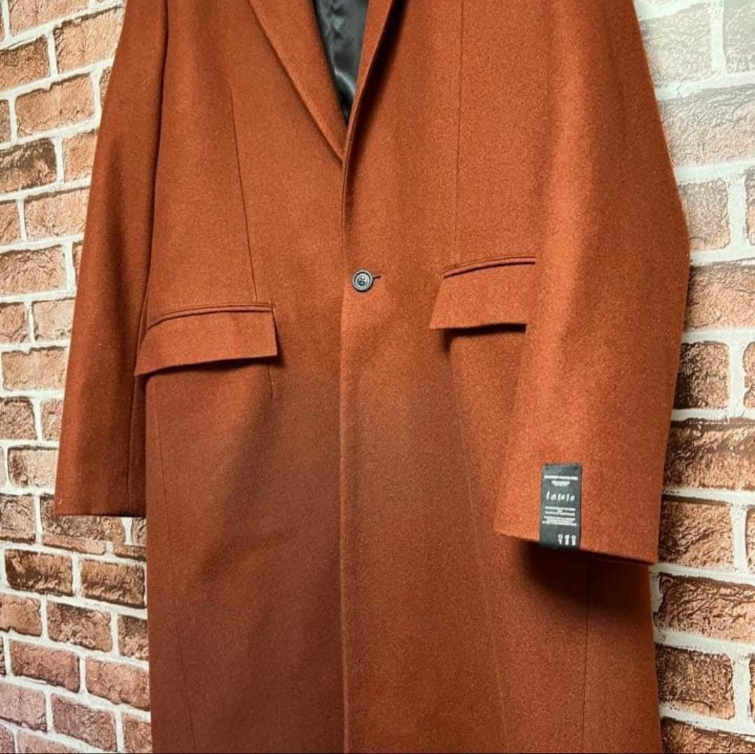 [19AW] シャリーフ　ウールロングチェスターコート　ダークオレンジ　サイズ2