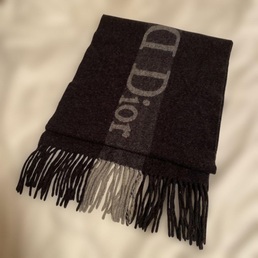 Christian Dior マフラー メンズ・カシミヤ・メリノウール