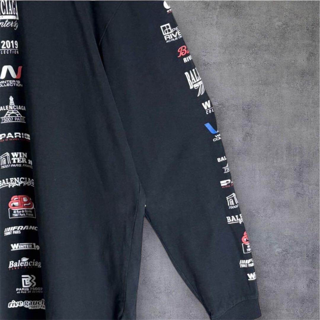 【最終値下げ】バレンシアガ ロゴ ハイネック 長袖Tシャツ ロンＴ XL相当