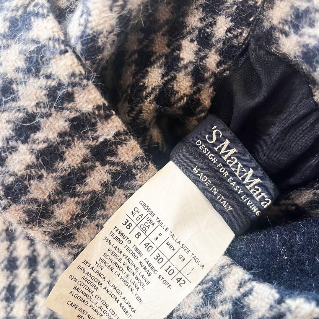 MAXMARA クチートアマーノ ダブルフェイスコート 千鳥格子 アルパカ 42