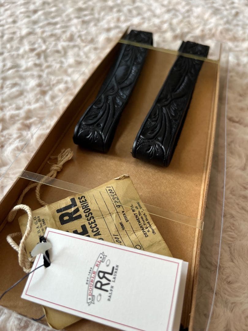 RRL ダブルアールエル カービング レザー サスペンダー新品タグ付き