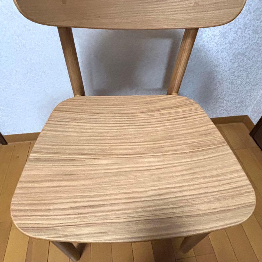 美品　無印良品 MUJI ラウンドチェア　オーク材