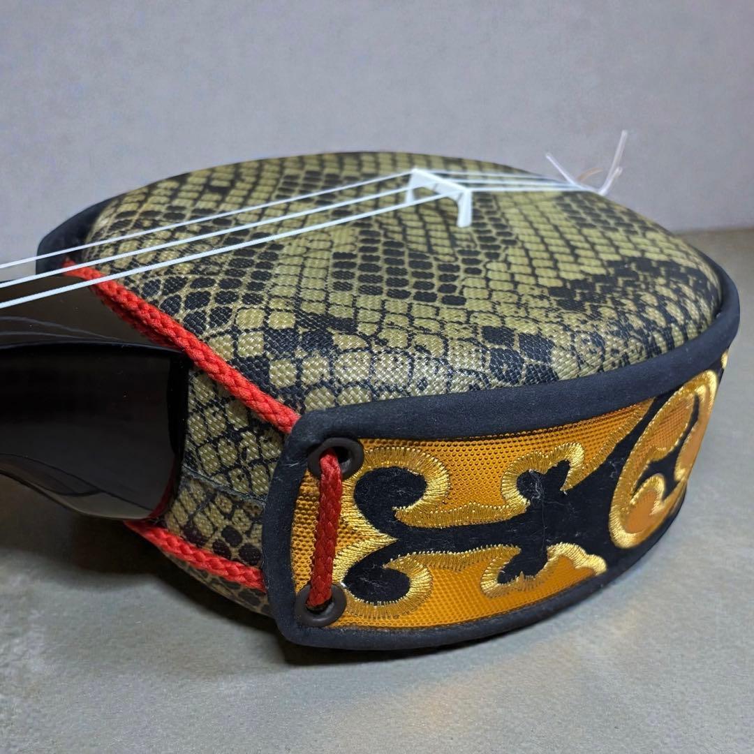 【動作確認済】沖縄三線 人工皮 蛇柄 本体のみ 美品 安定感◎