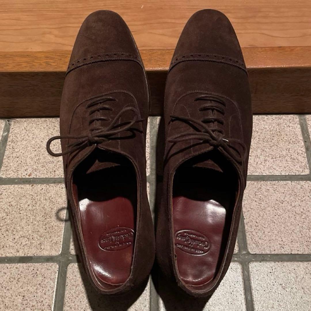 【Crockett&Jones】パンチキャップスウェードシューズ