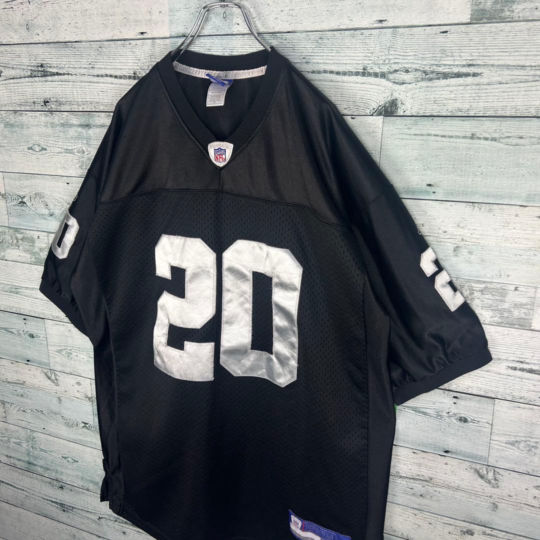 リーボック NFL 全刺繍 レイダース アメフトゲームシャツ XL 5530