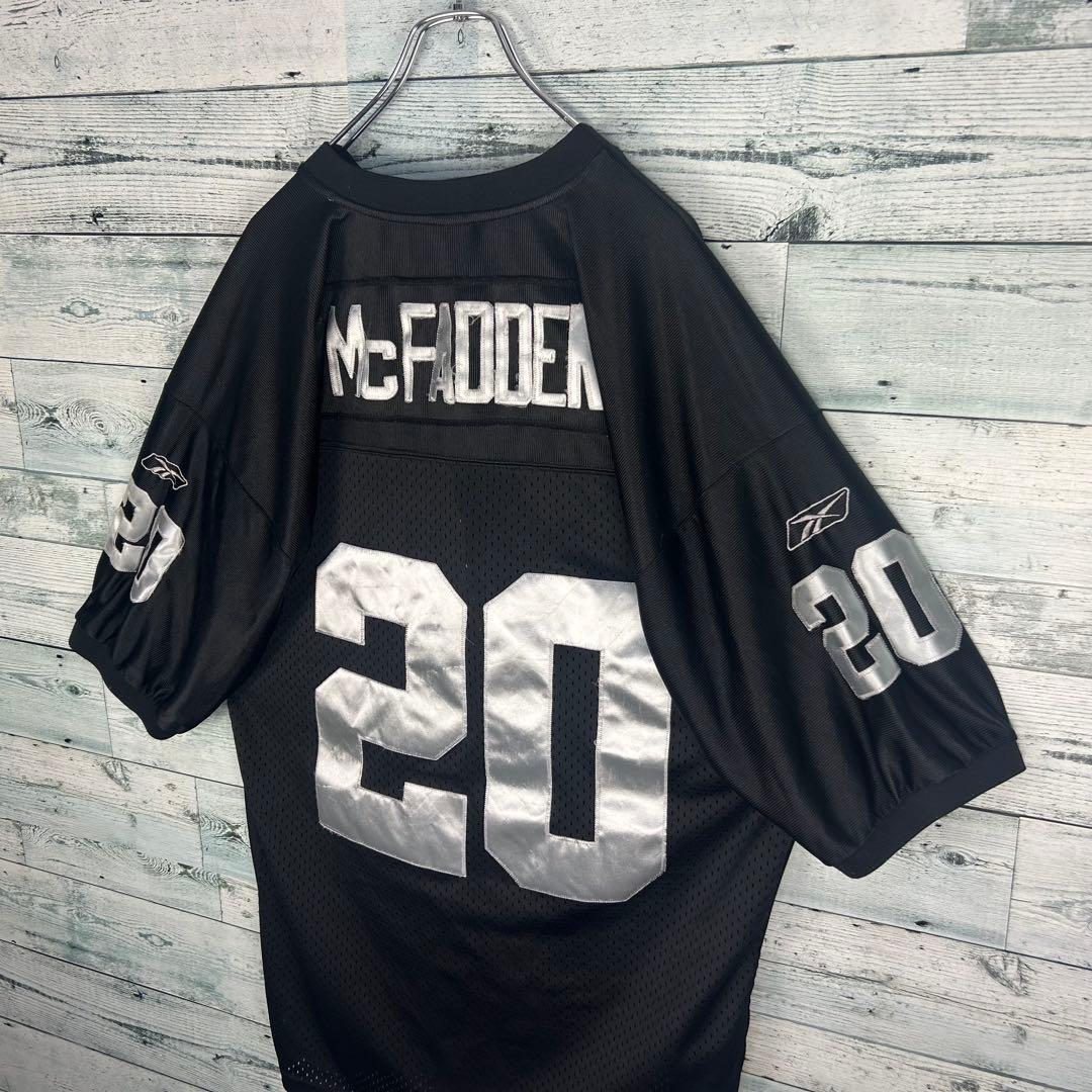 リーボック NFL 全刺繍 レイダース アメフトゲームシャツ XL 5530