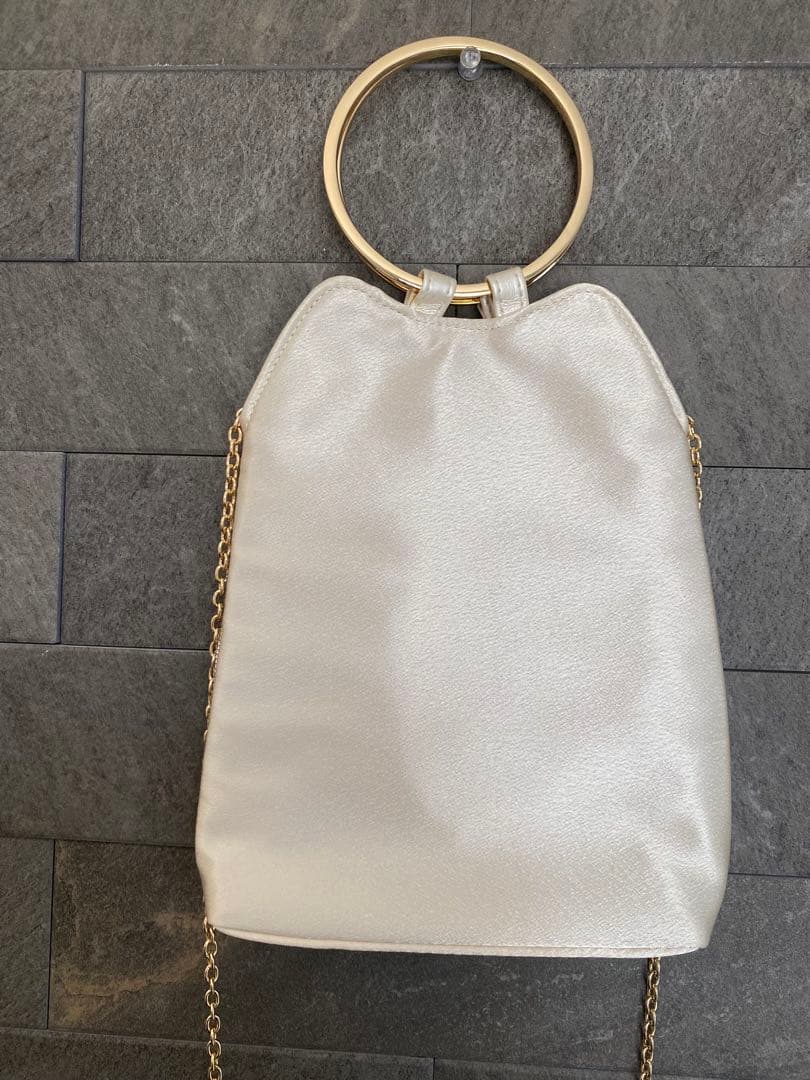 niana 2wayリングハンドルビジューパーティーバッグ ベージュ