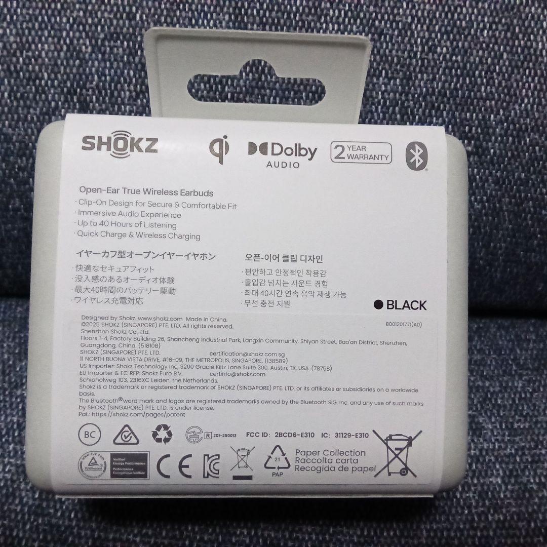 M SHOKZ OPEN DOTS ONE ブラック イヤーカフイヤホン