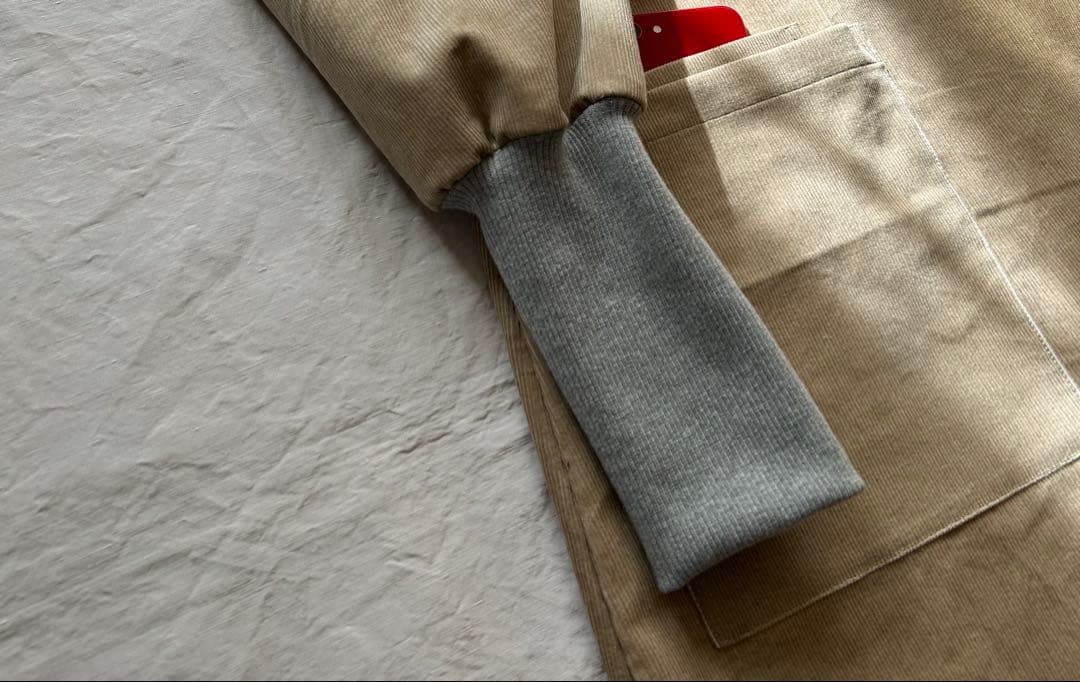 【さくらページ】シャツコーデュロイ＊アウター系かっぽう着ワンピース