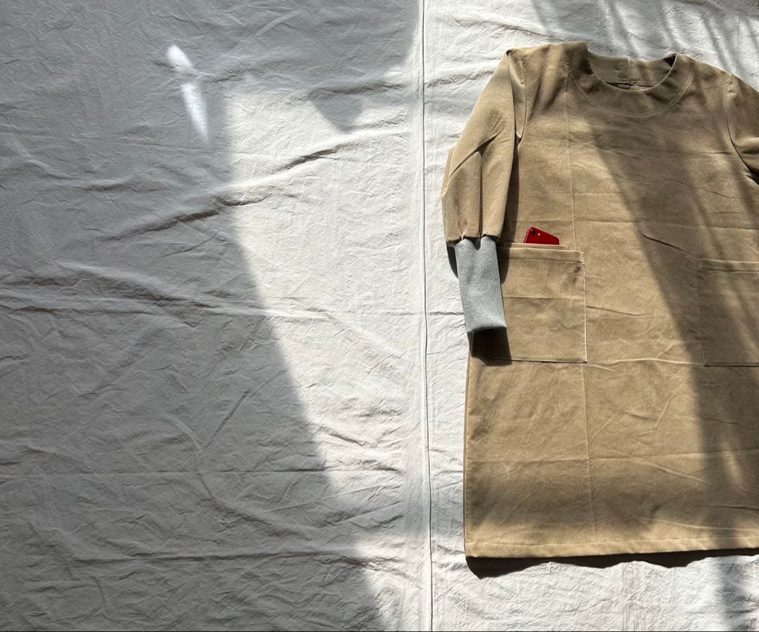 【さくらページ】シャツコーデュロイ＊アウター系かっぽう着ワンピース