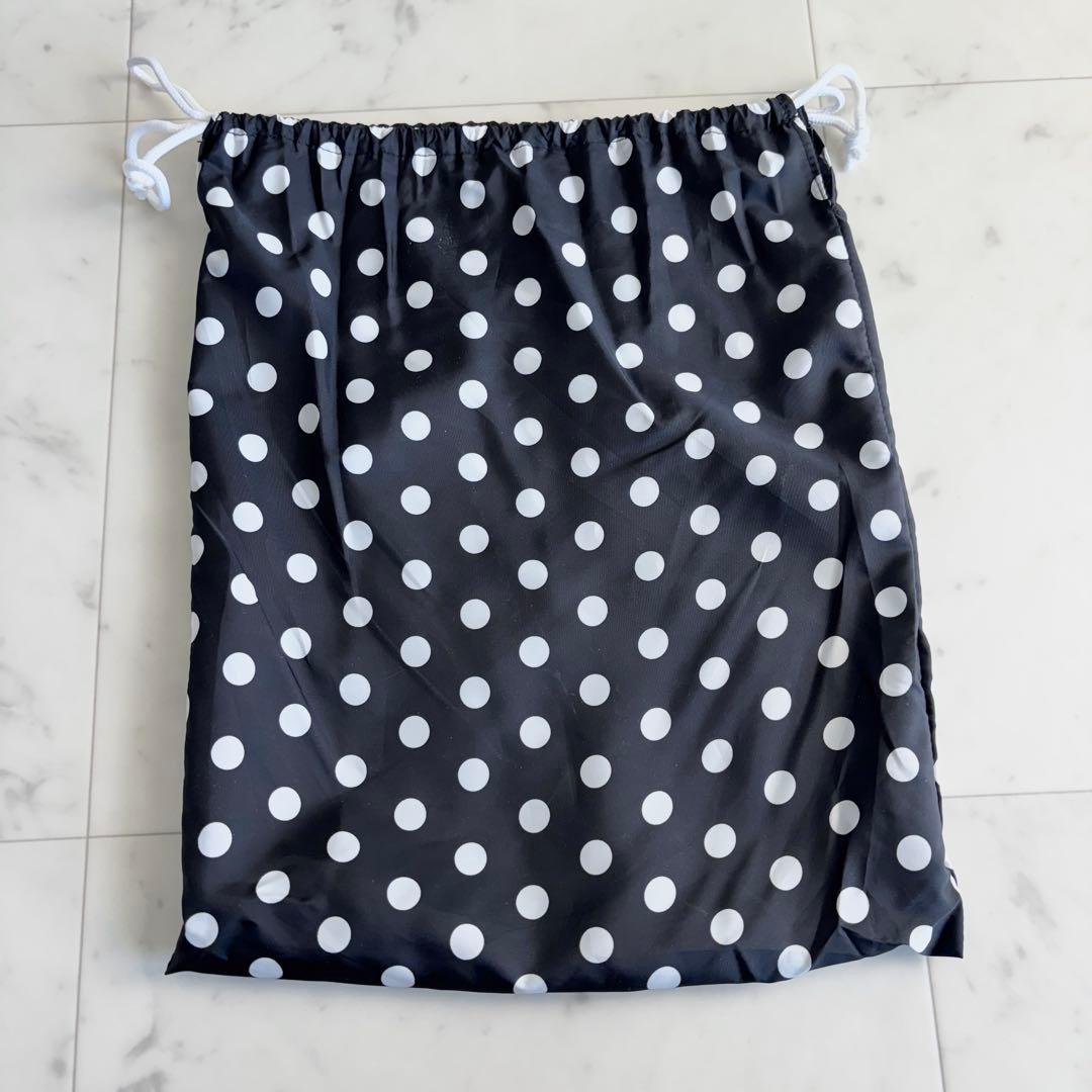 美品✨SUBU スブ ドット柄 スリッパ サンダル 黒×白 収納袋付き