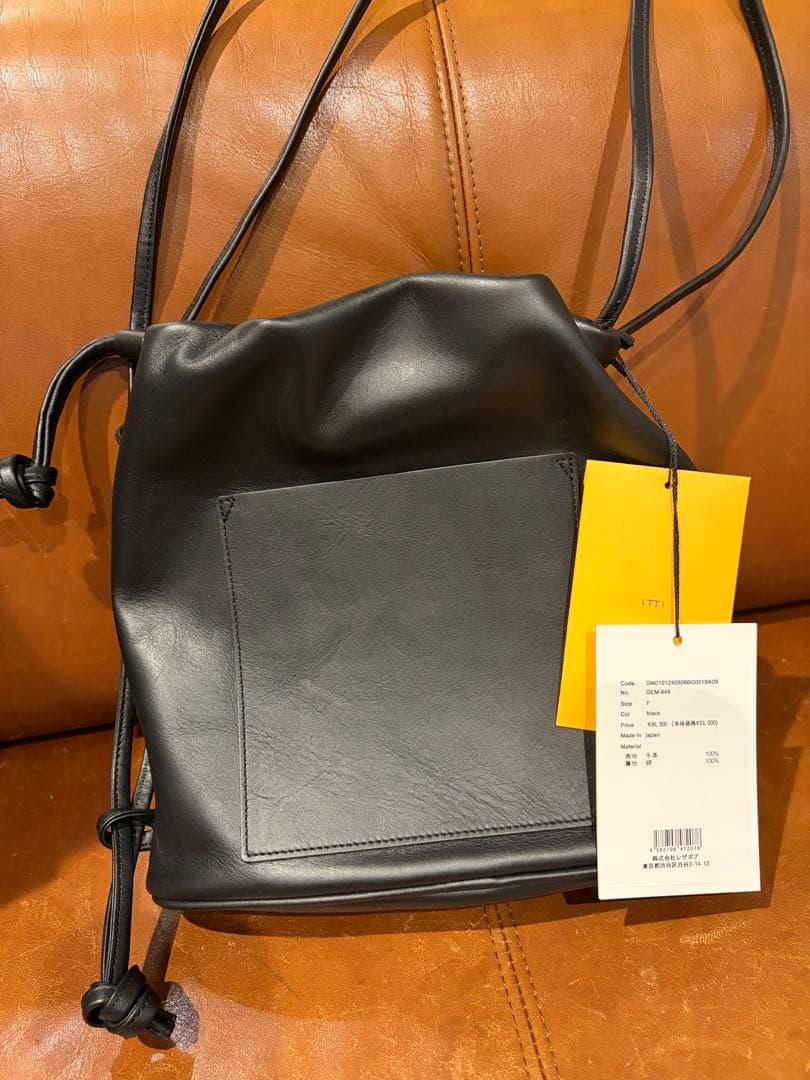 バッグ GEM KNOT DRAWSTING LEATHER BAG