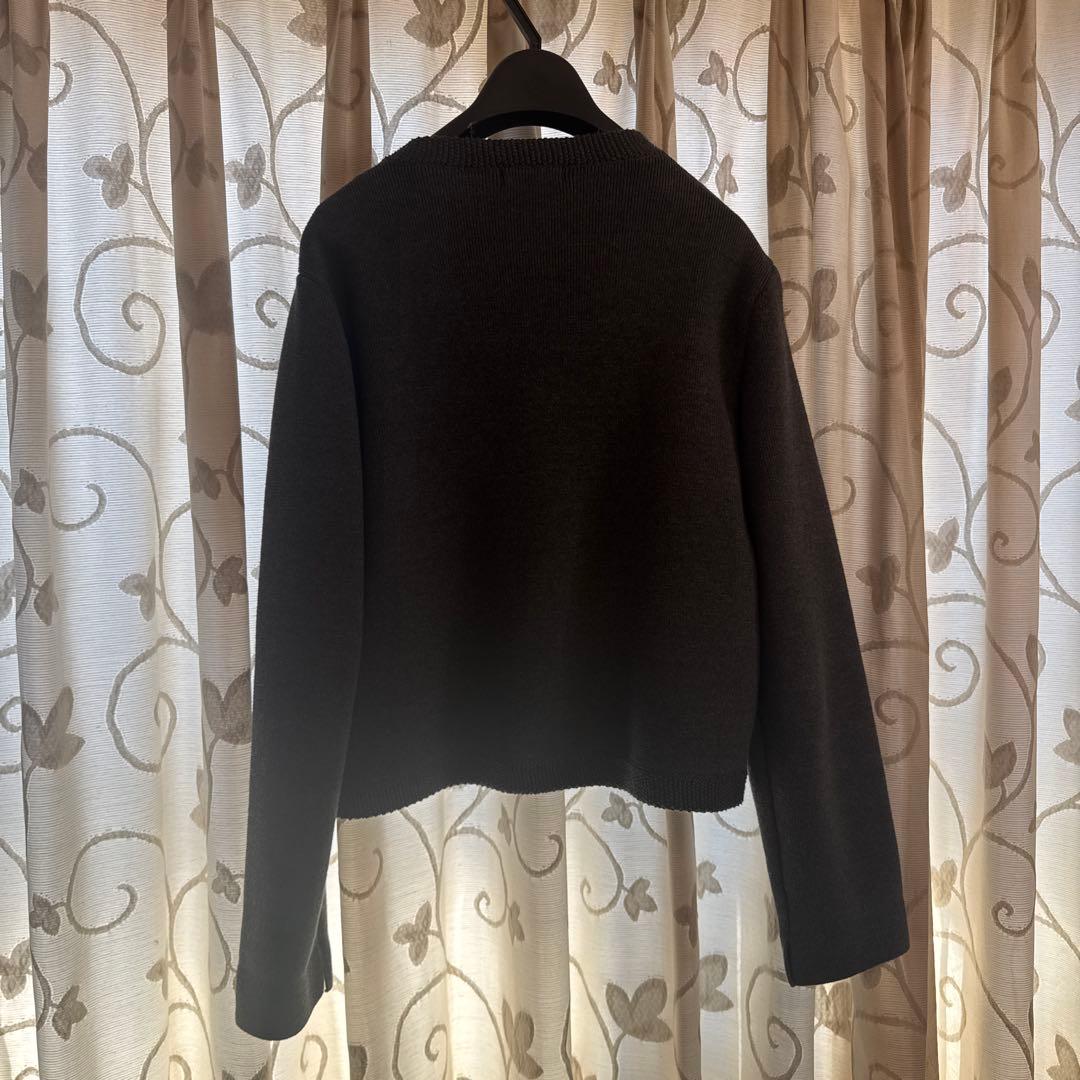 【ゆき☆さま】anuans ノーカラーニットジャケット　グレー