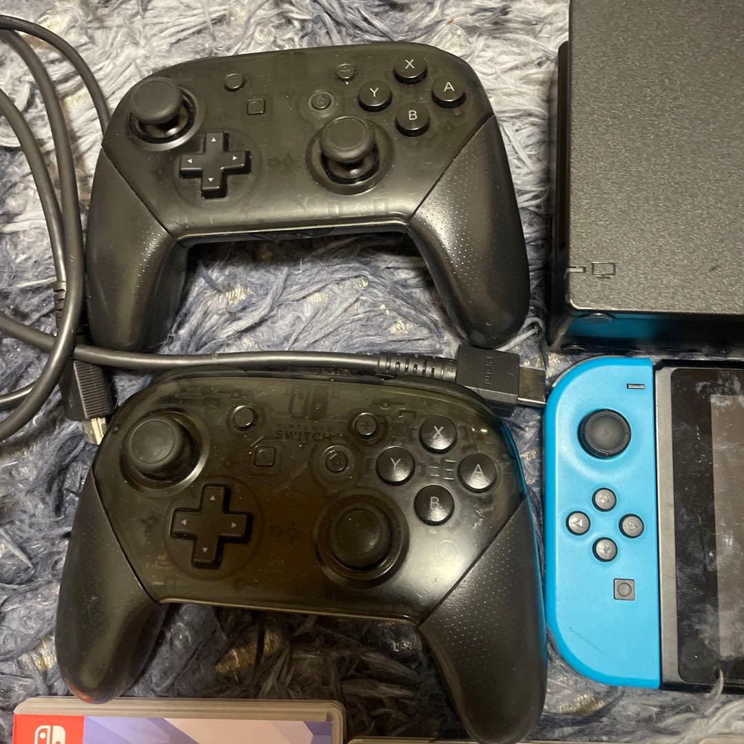 Nintendo Switch 本体 ソフト5個 コントローラー3台付き