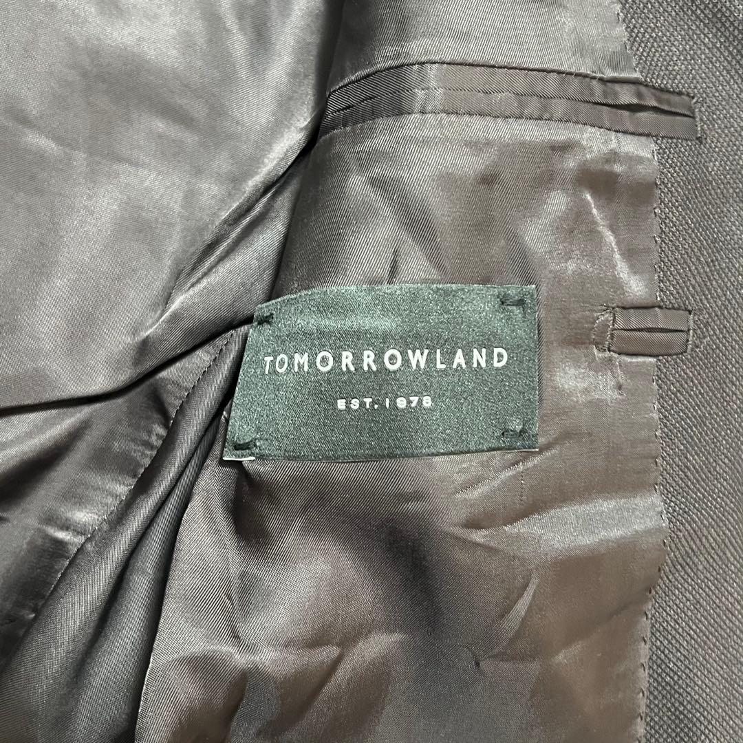 極美品✨️トゥモローランド ビジネス スーツ ブラウン 茶 バーズアイ 42サイズ