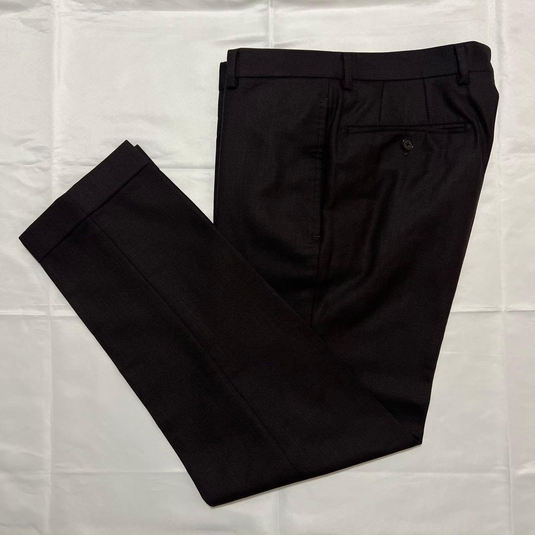 極美品✨️トゥモローランド ビジネス スーツ ブラウン 茶 バーズアイ 42サイズ