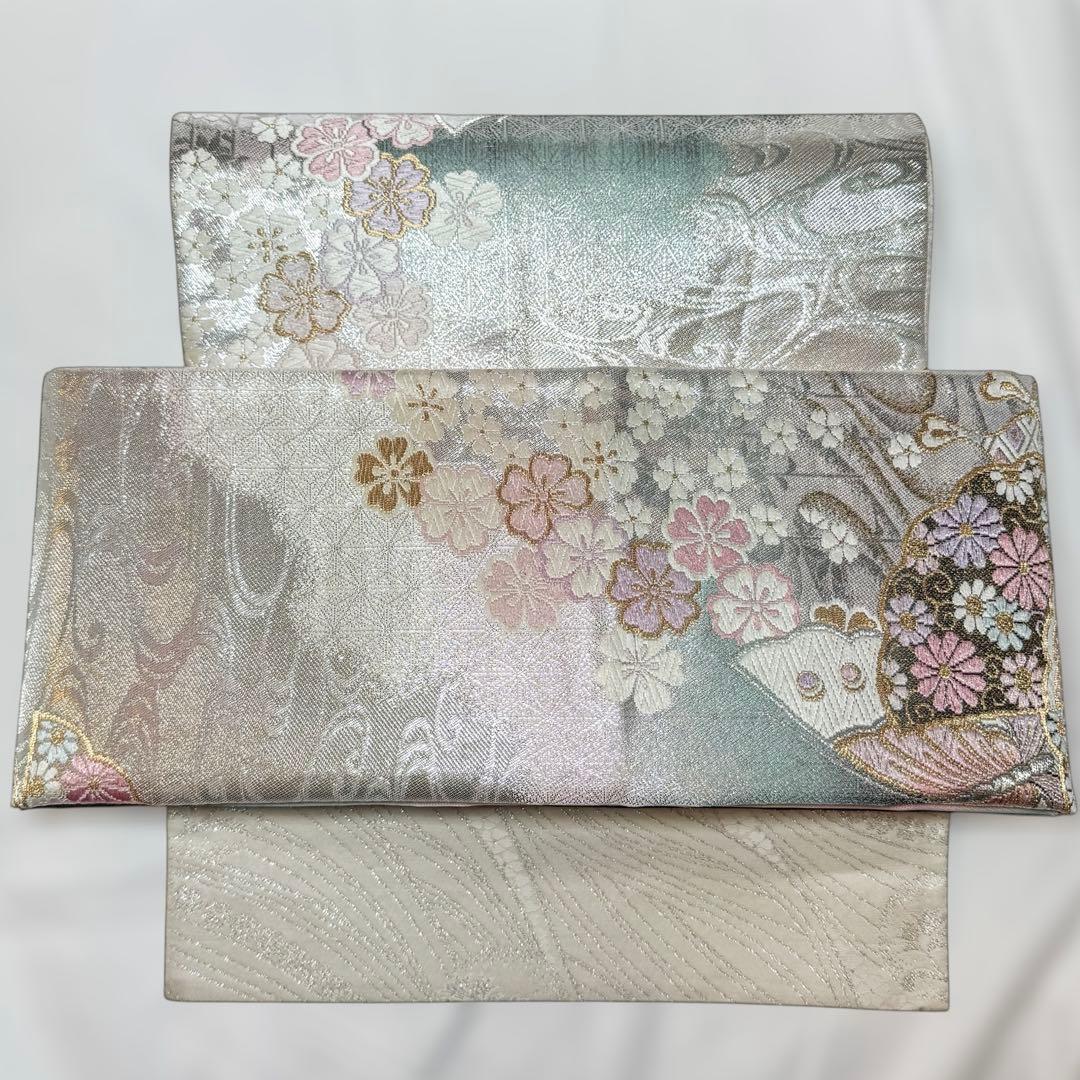 一体型 ワンタッチ帯 作り帯 マジックテープ 佐賀錦 豪華 袋帯 二重太鼓