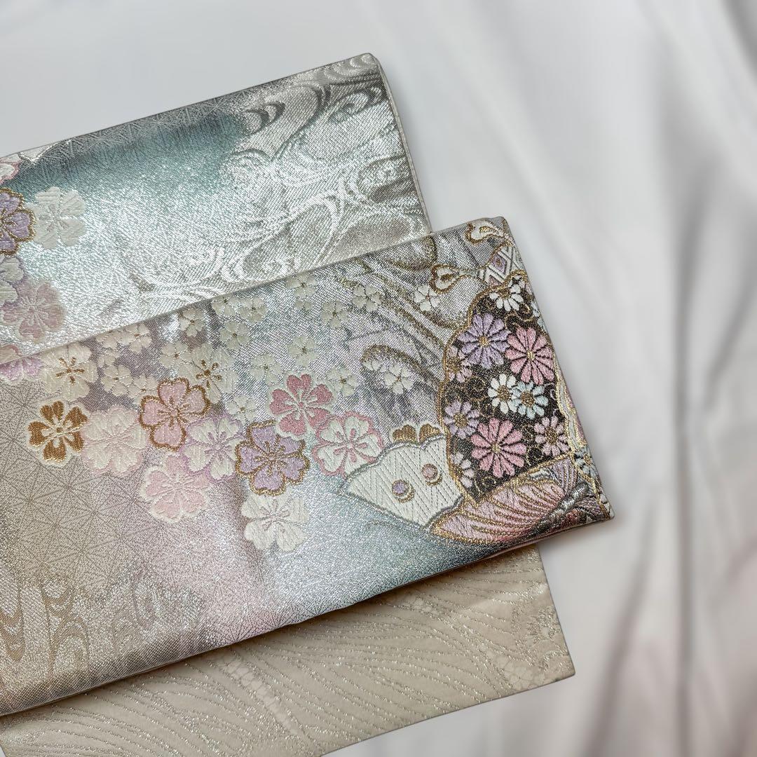 一体型 ワンタッチ帯 作り帯 マジックテープ 佐賀錦 豪華 袋帯 二重太鼓