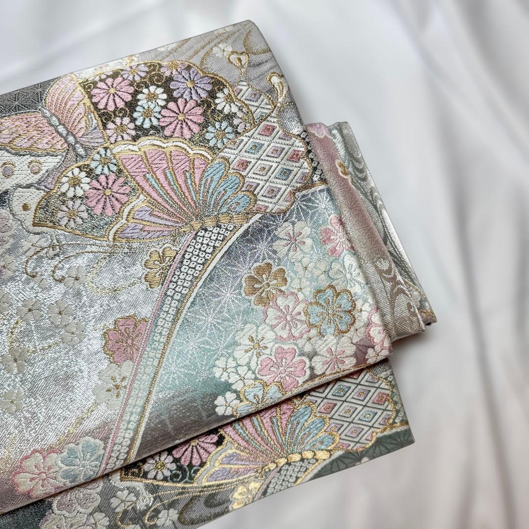 一体型 ワンタッチ帯 作り帯 マジックテープ 佐賀錦 豪華 袋帯 二重太鼓