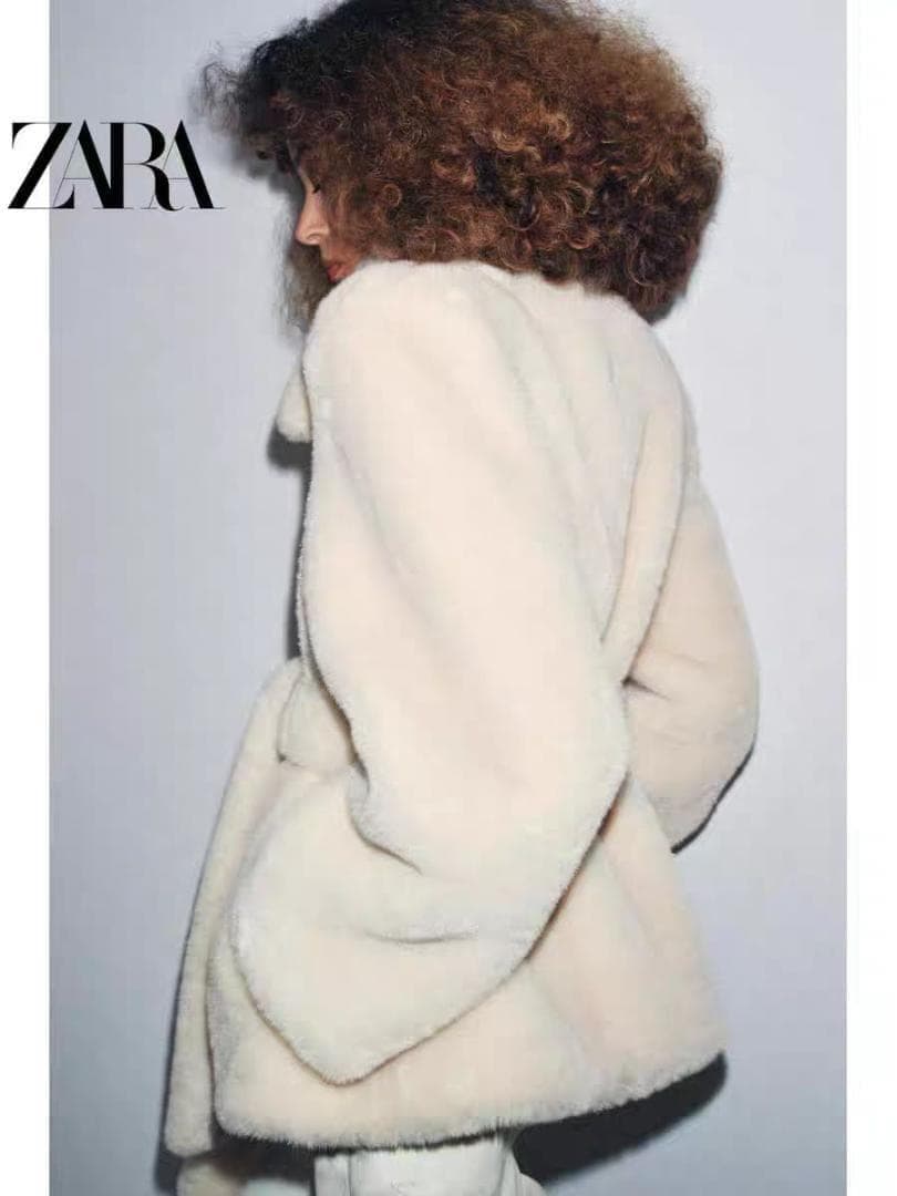 即発送✨ ZARA ZW COLLECTION フェイクファーコート ベルト付き