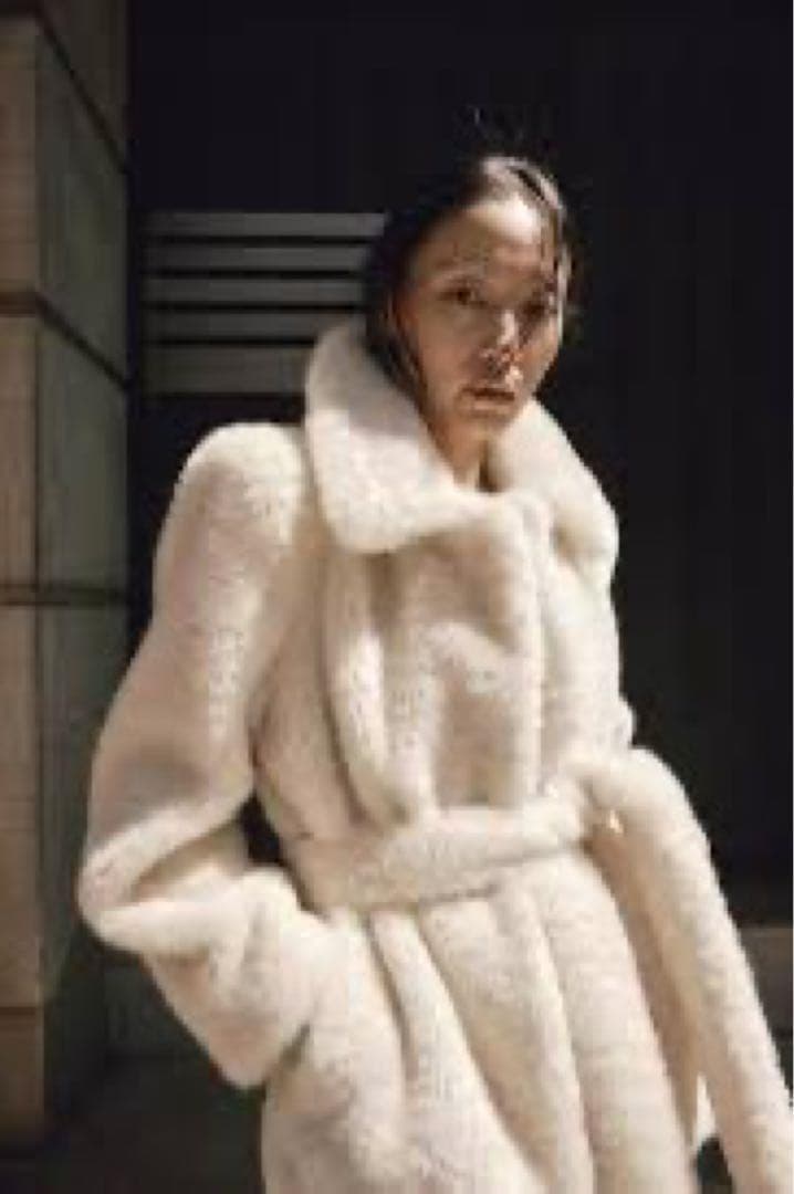 即発送✨ ZARA ZW COLLECTION フェイクファーコート ベルト付き