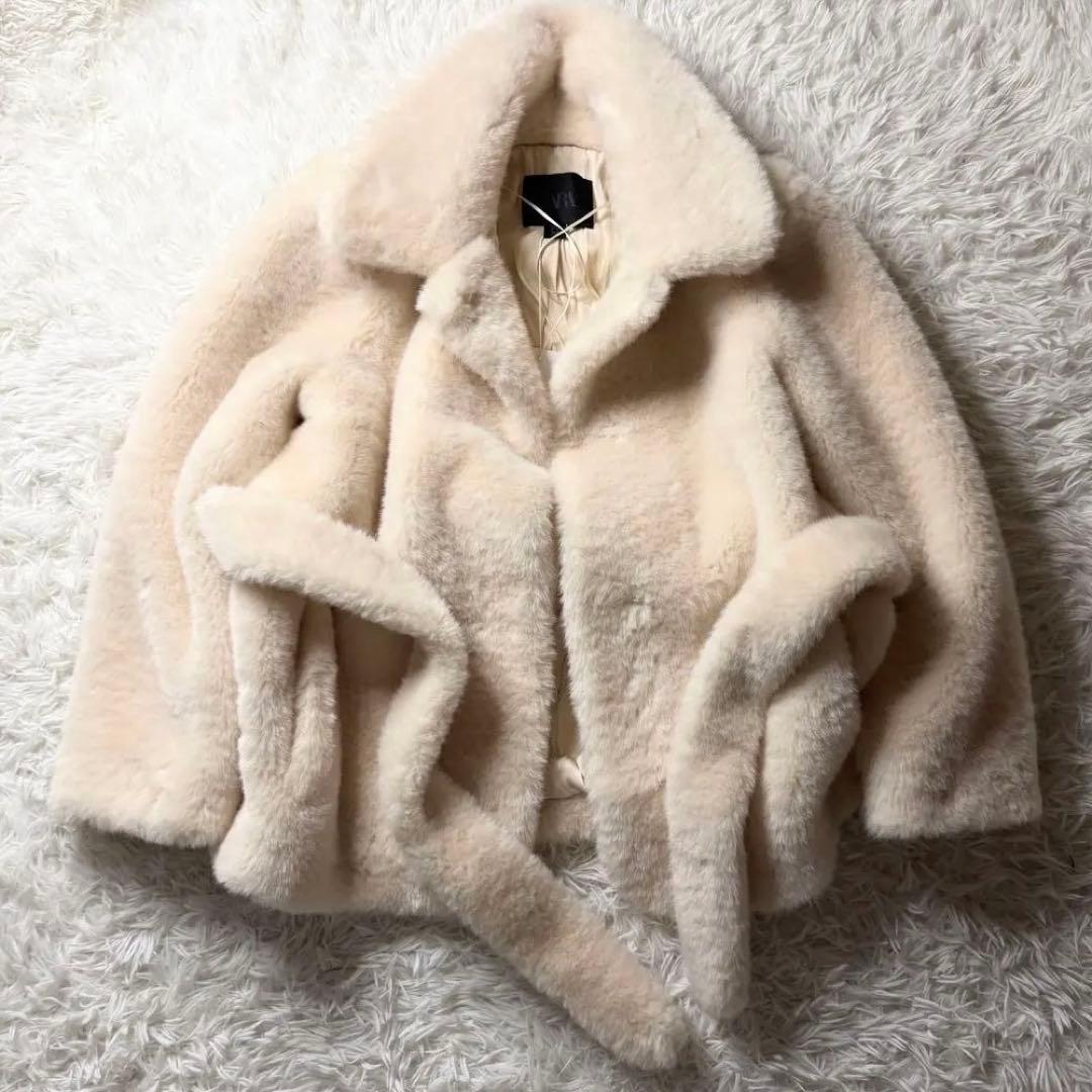 即発送✨ ZARA ZW COLLECTION フェイクファーコート ベルト付き