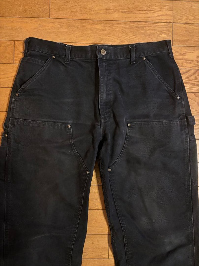 ★カーハート　ダブルニー　36 x 32 ブラック★ 神サイズ