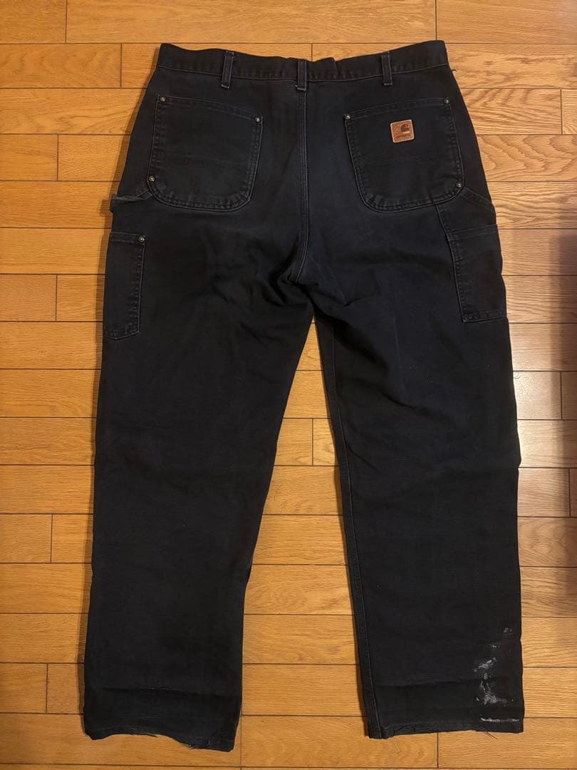 ★カーハート　ダブルニー　36 x 32 ブラック★ 神サイズ