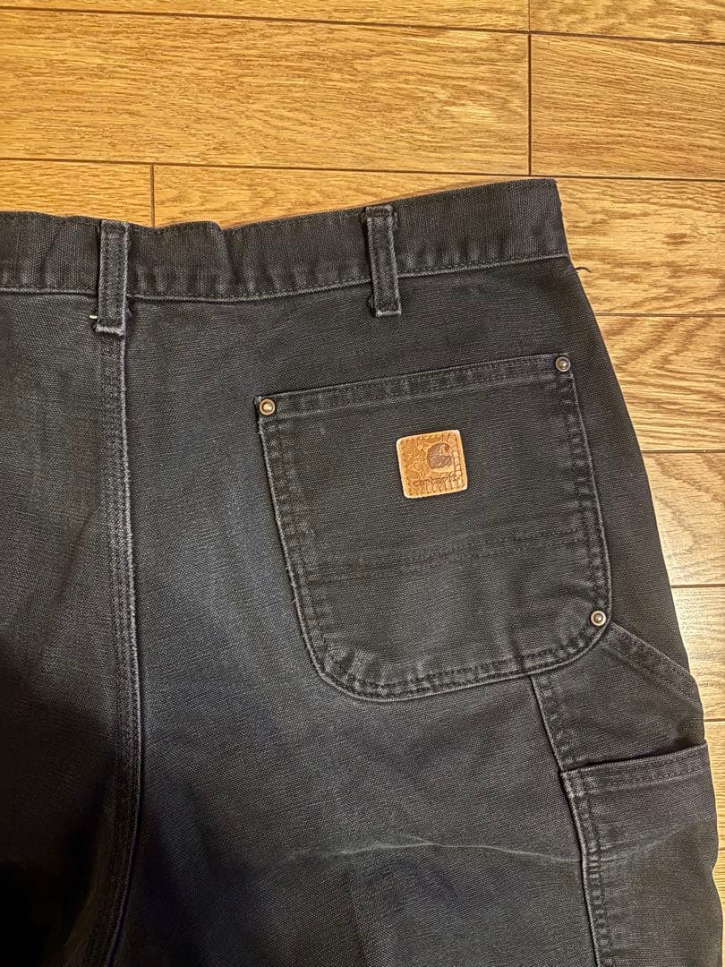 ★カーハート　ダブルニー　36 x 32 ブラック★ 神サイズ