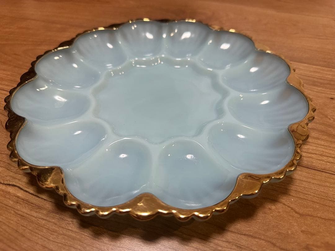 ファイヤーキング　エッグプレート ターコイズ/ホワイト/アイボリー３点セット