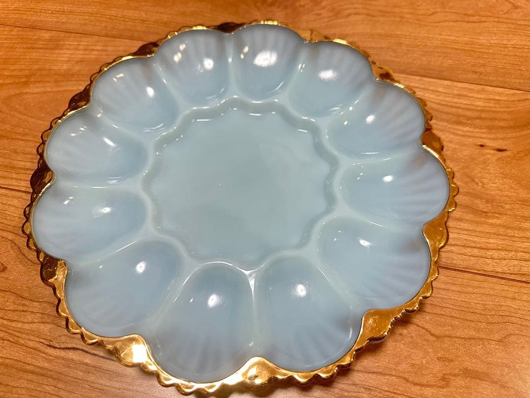 ファイヤーキング　エッグプレート ターコイズ/ホワイト/アイボリー３点セット