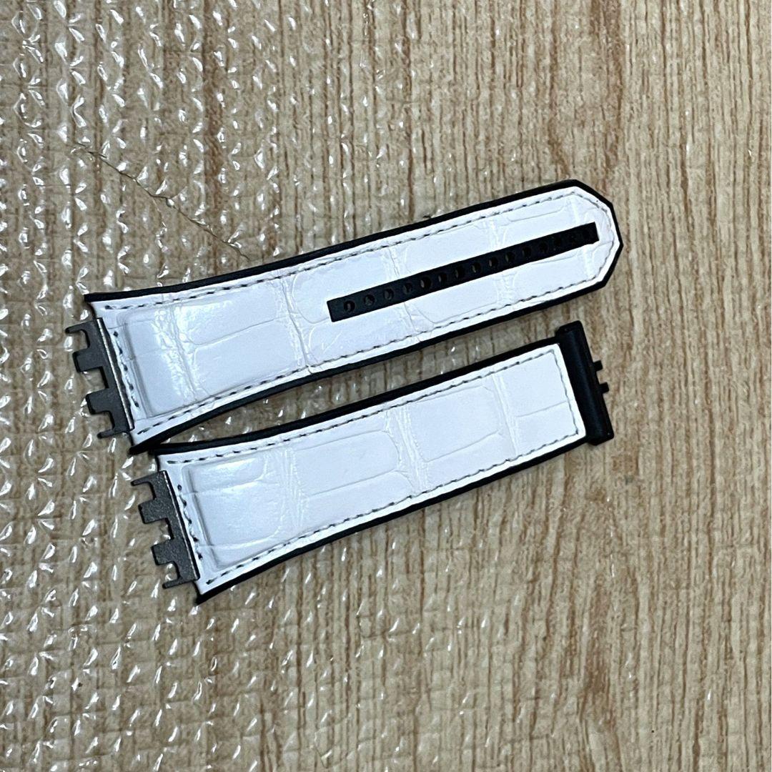 【正規品】HUBLOT用ホワイトレザーベルト42ミリ