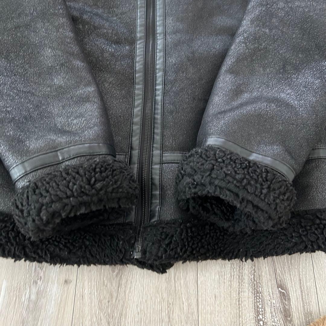 ZARA ザラ フェイクムートン B3 フライトジャケット M ブラック ボア
