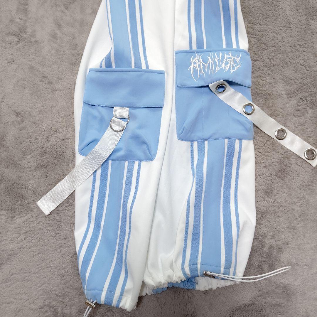 Amilige ハトメベルト付きライン入り パンツ