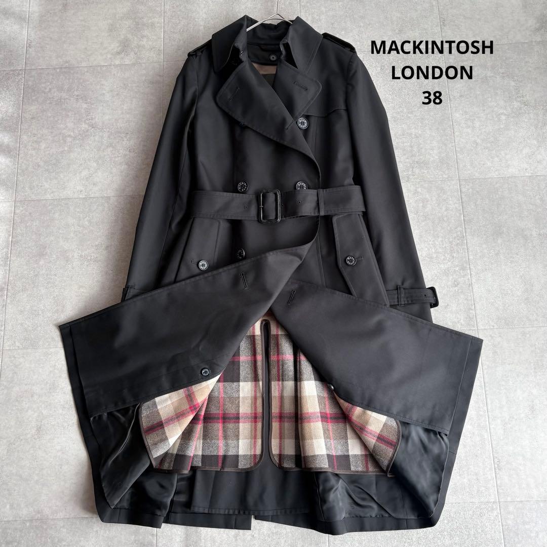 美品✨マッキントッシュロンドン トレンチコート チェック ライナー ブラック38