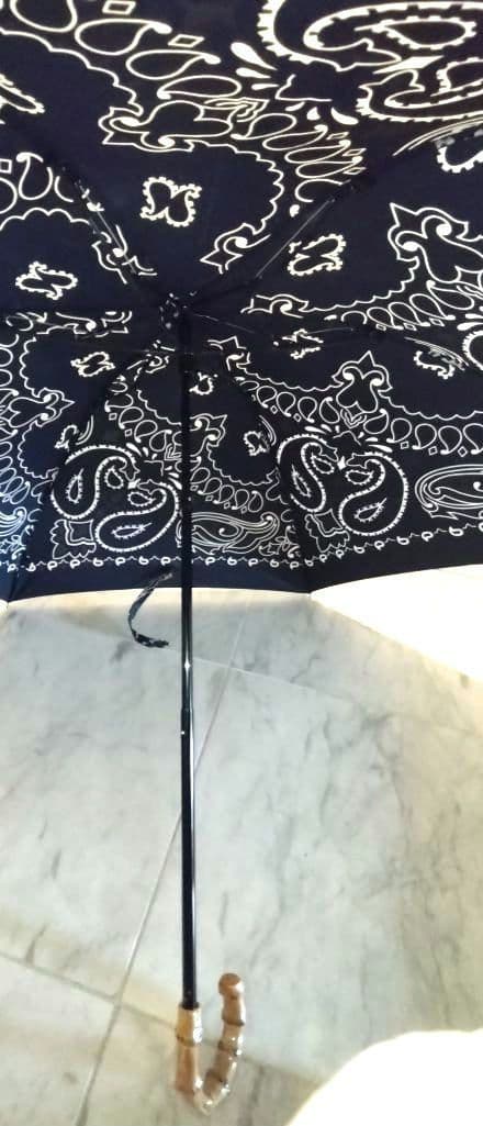 美品　マニプリ　日傘　折りたたみ　ペイズリー　ブラック
