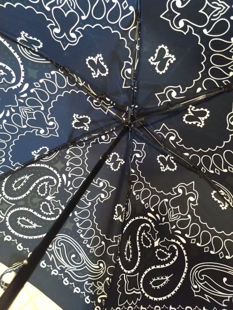 美品　マニプリ　日傘　折りたたみ　ペイズリー　ブラック