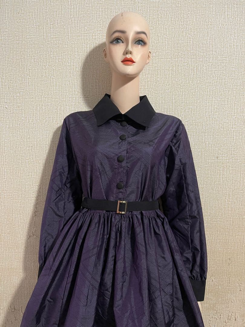 SNT 着物リメイクワンピース　大島紬正絹　サイズは最後ベージ1月上旬発送