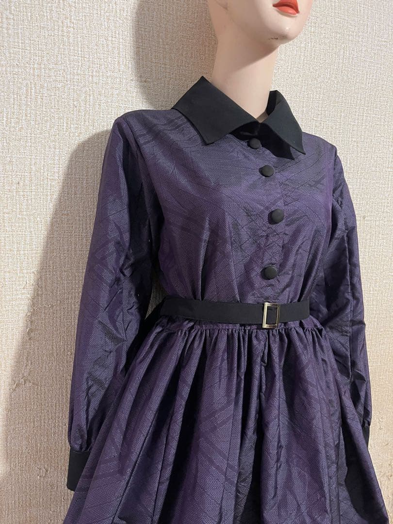 SNT 着物リメイクワンピース　大島紬正絹　サイズは最後ベージ1月上旬発送