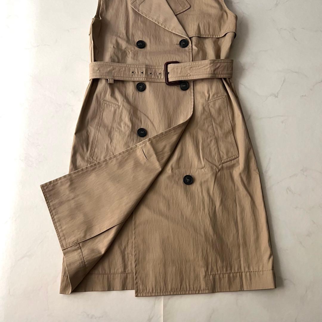 美品 ウィークエンドマックスマーラ ベスト ジレ トレンチコート ベルト付 現行