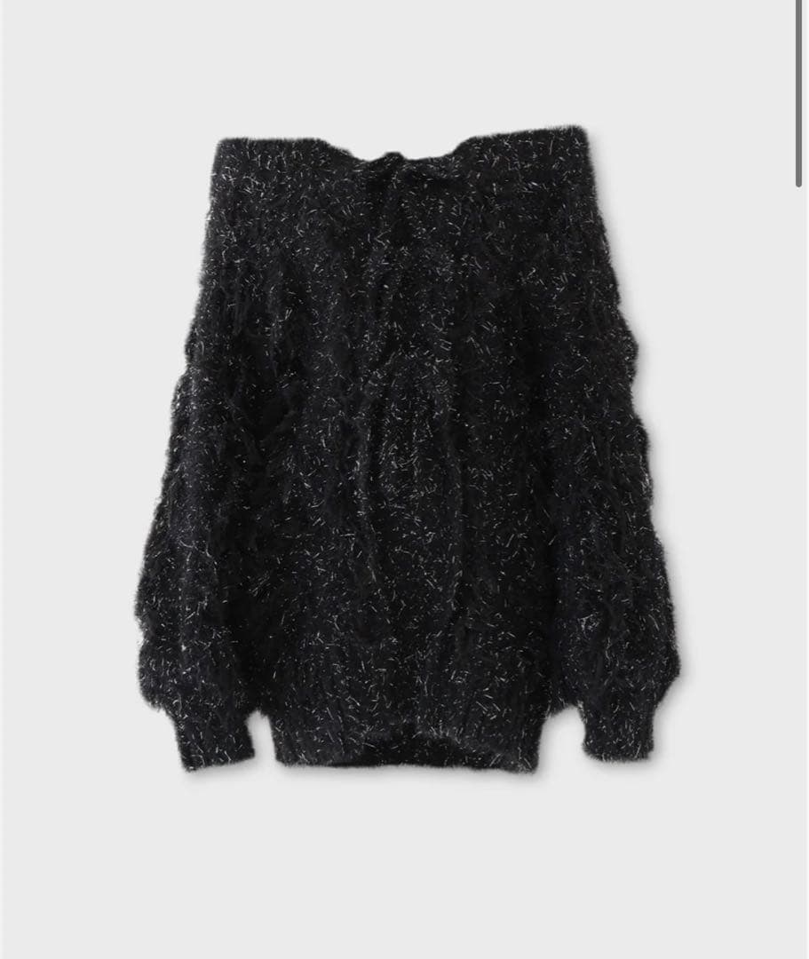 エムミーエメ　Fringe knit minionepiece black