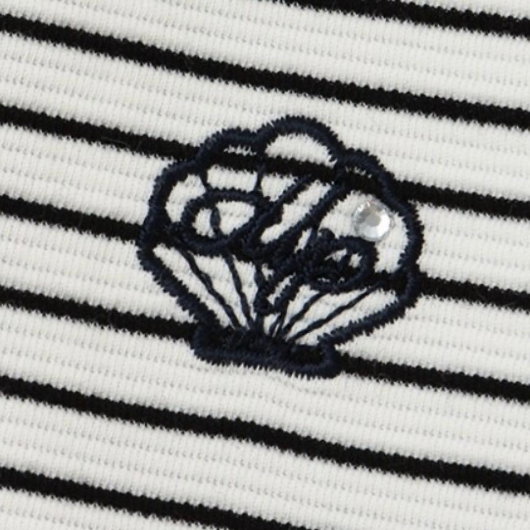 メゾピアノ リップルボーダー　セーラーカラーワンピース　120