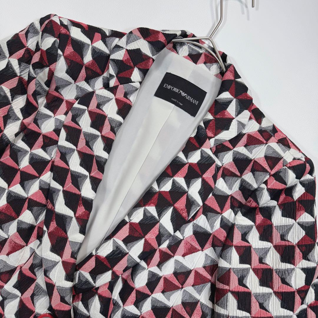 【美品】エンポリオアルマーニ マドラス柄 テーラードジャケット 42